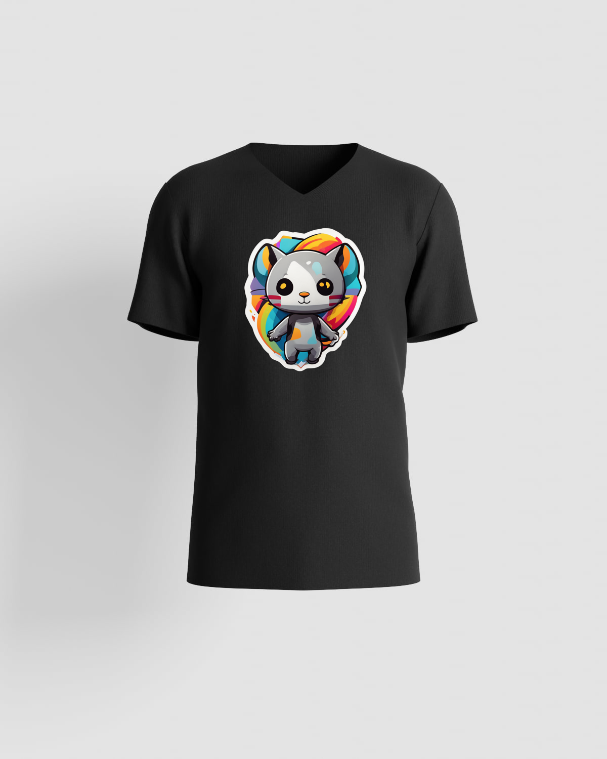 Treasure T-SHIRTS Kawaii Nyan Cat with Colorful Backgroundproduct image