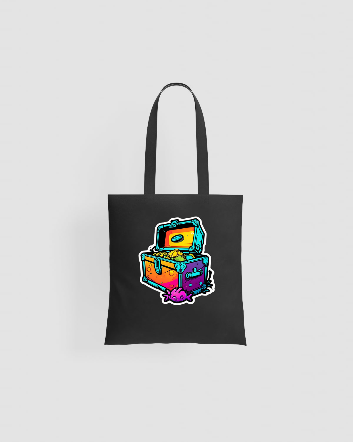 Treasure Tote bag, customizable, 100% cotton, unisex, Blackproduct image