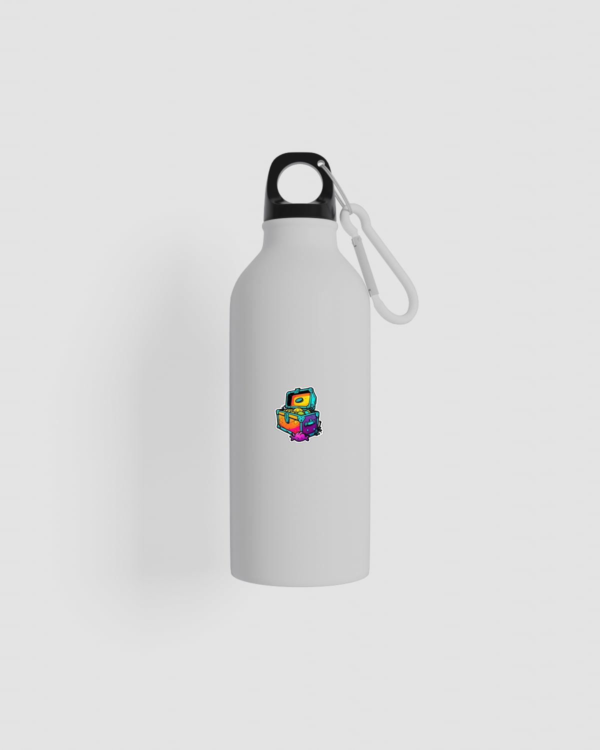 Treasure Water bottle, customizable, 100% recycled steel, Whiteproduct image