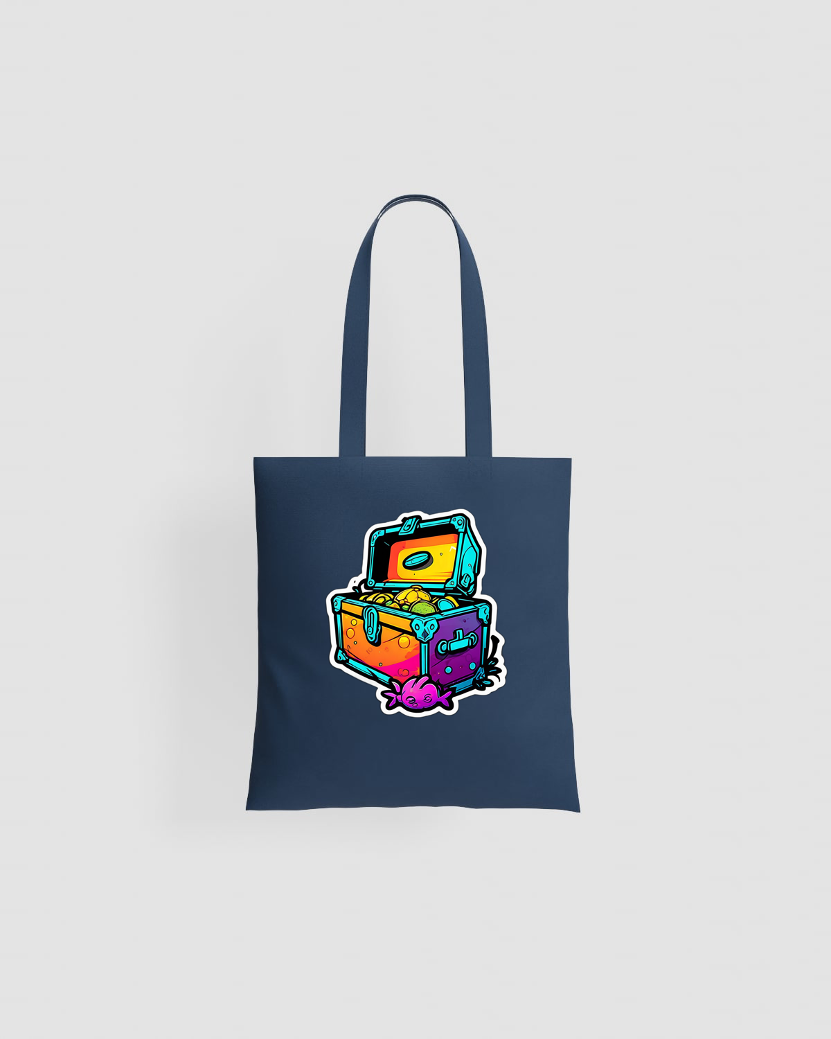 Treasure Tote bag, customizable, 100% cotton, unisex, Blueproduct image