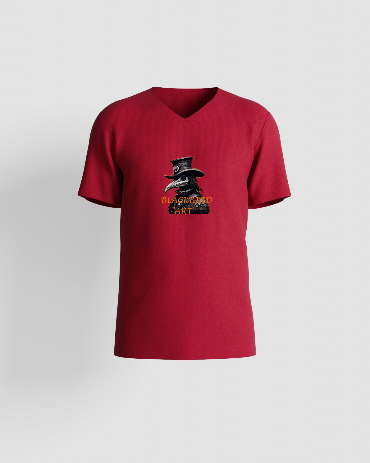 Blackbird-Art T-shirt personalizzabile 100% Cotone Unisex Rossoproduct image