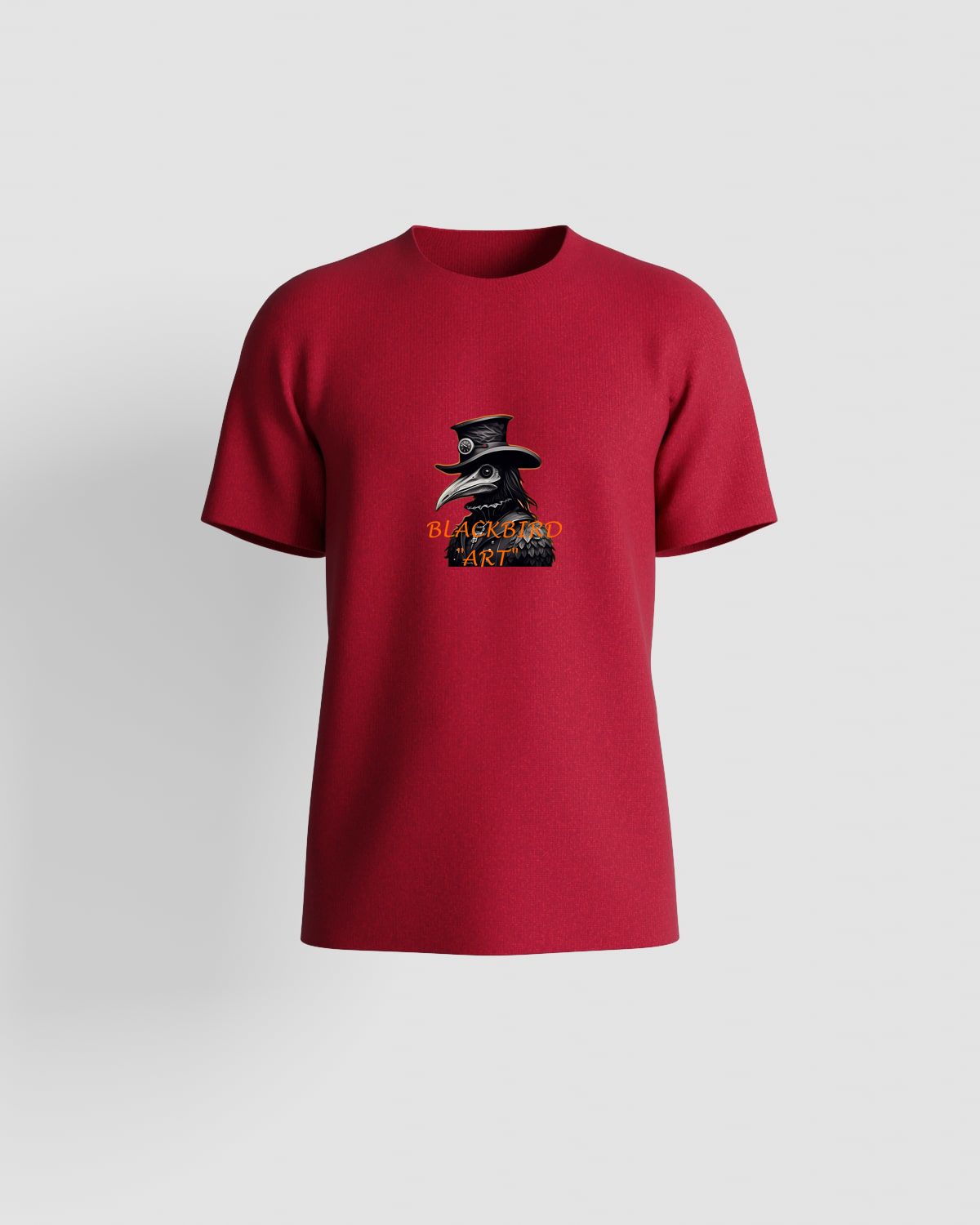 Blackbird-Art T-shirt personalizzabile 100% Cotone Unisex Rossoproduct image