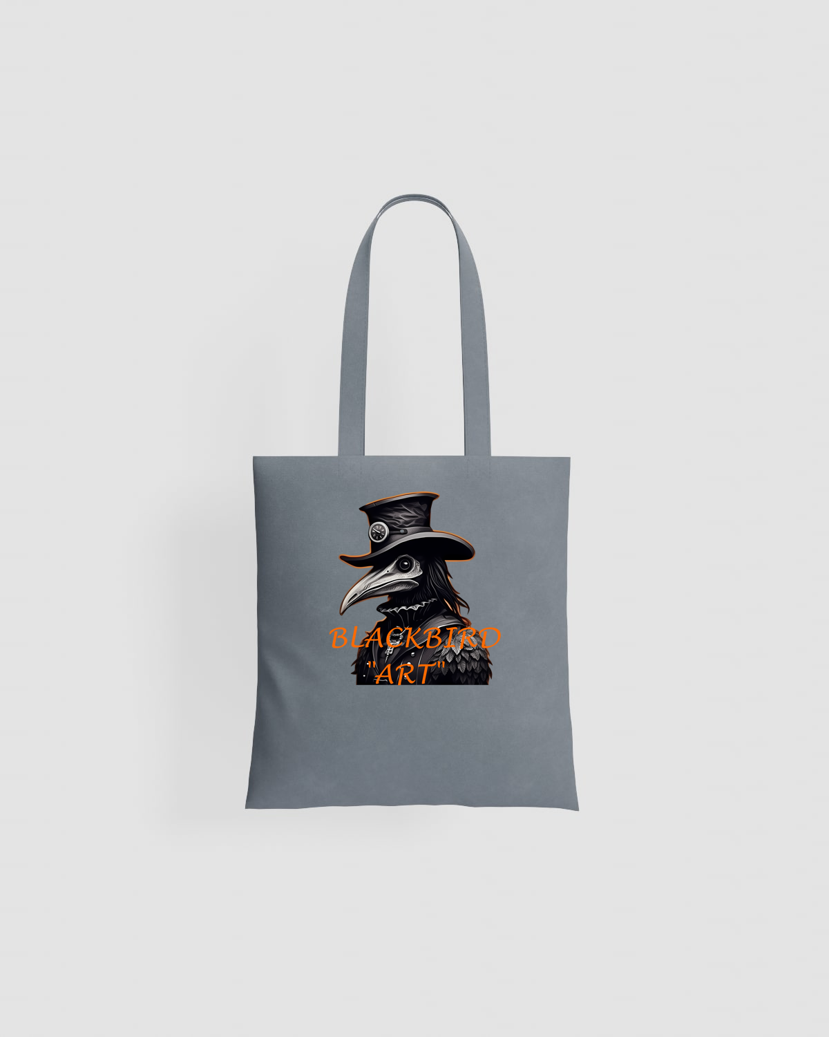 Blackbird-Art Tote bag personalizzabile 100% cotone Grigioproduct image