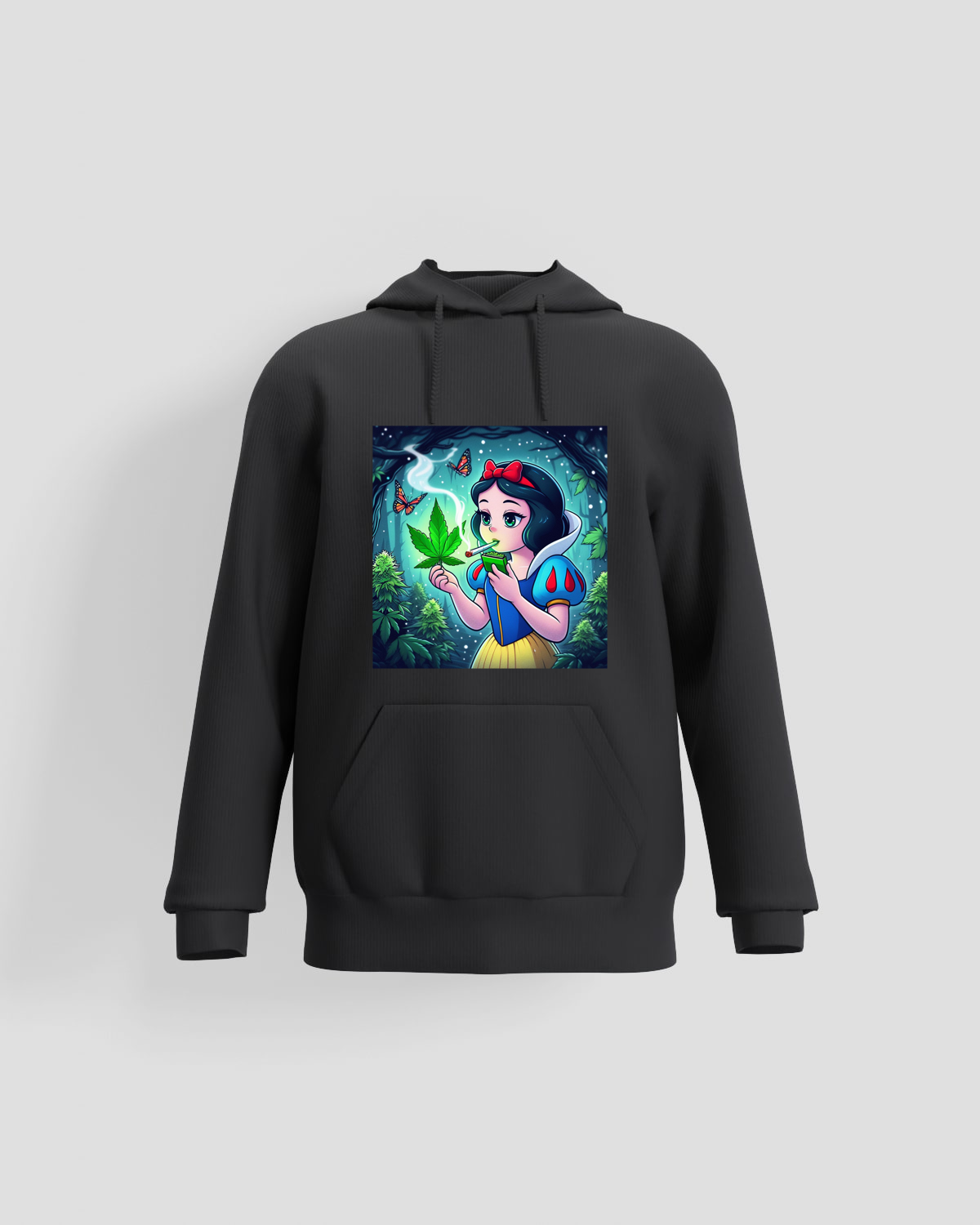 Weedcraft Hoodie, customizable, 80% cotton, Blackproduct image