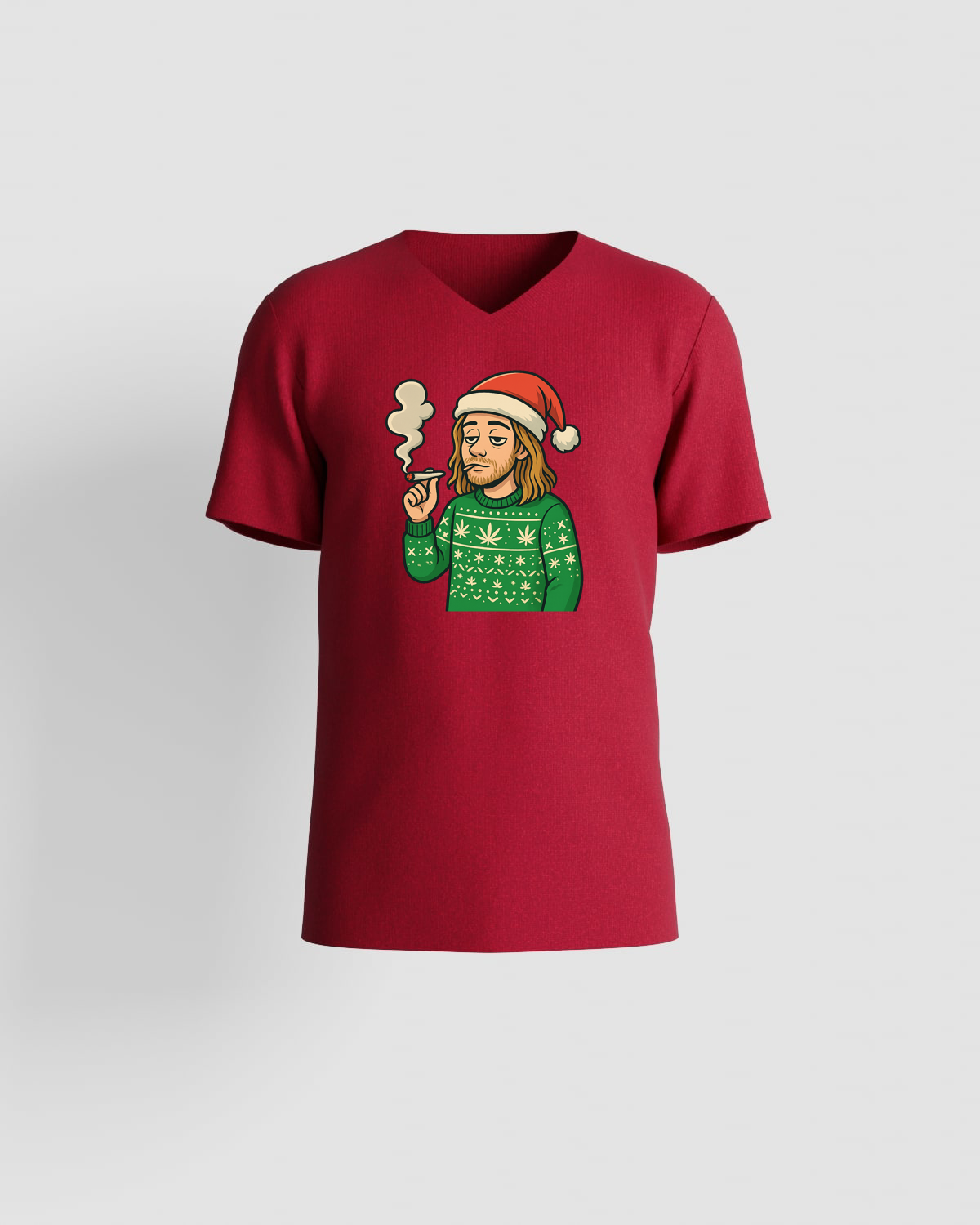 Weedcraft T-SHIRTS: Bearded Santa Smoking Holidayproduct image