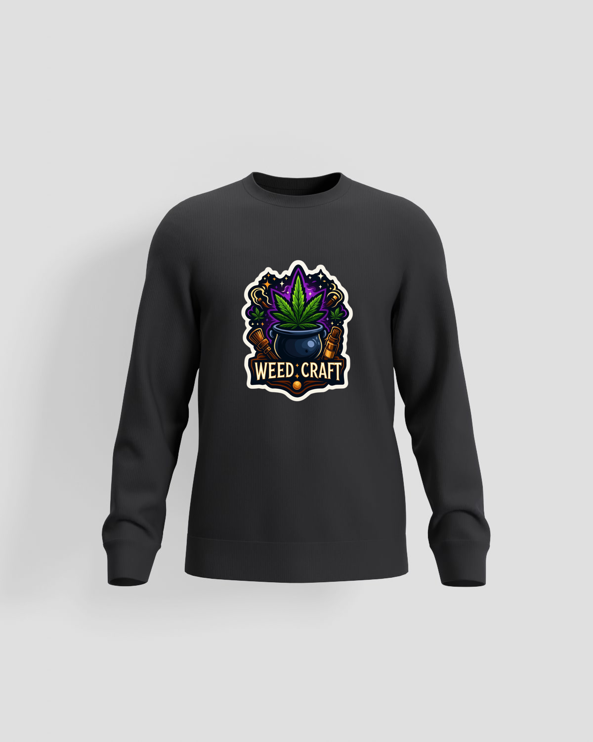 Weedcraft Hoodie, customizable, 80% cotton, Blackproduct image