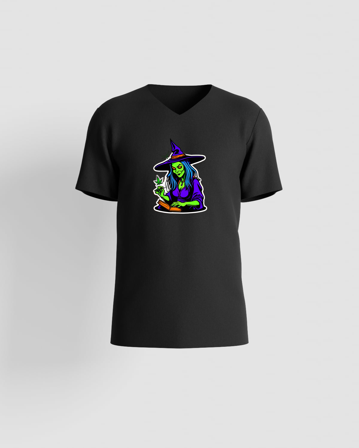 Weedcraft T-shirt: Green Witch Reading Book, Cannabis Princessproduct image