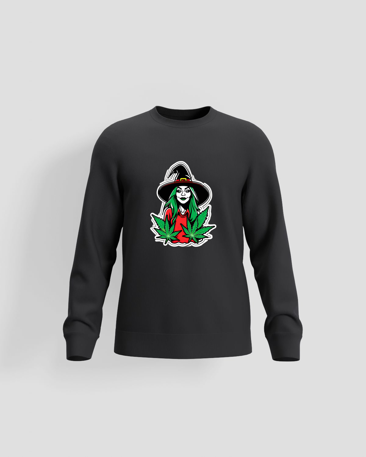 Weedcraft SWEATSHIRT Green Witch with Marijuana Leafproduct image