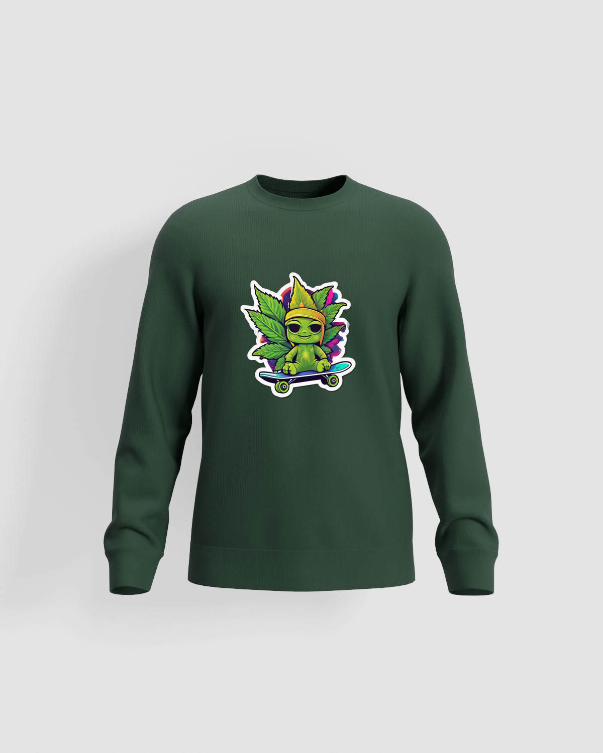 Weedcraft Green Sweatshirt Skate Leafproduct image