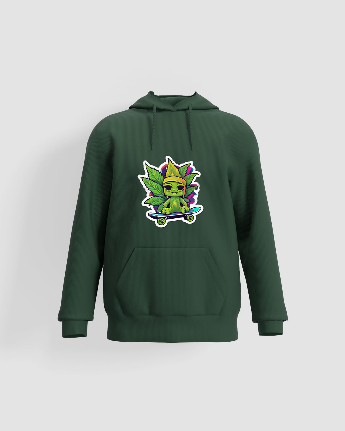 Weedcraft Green Sweatshirt Skateboarded Marijuana Leafproduct image