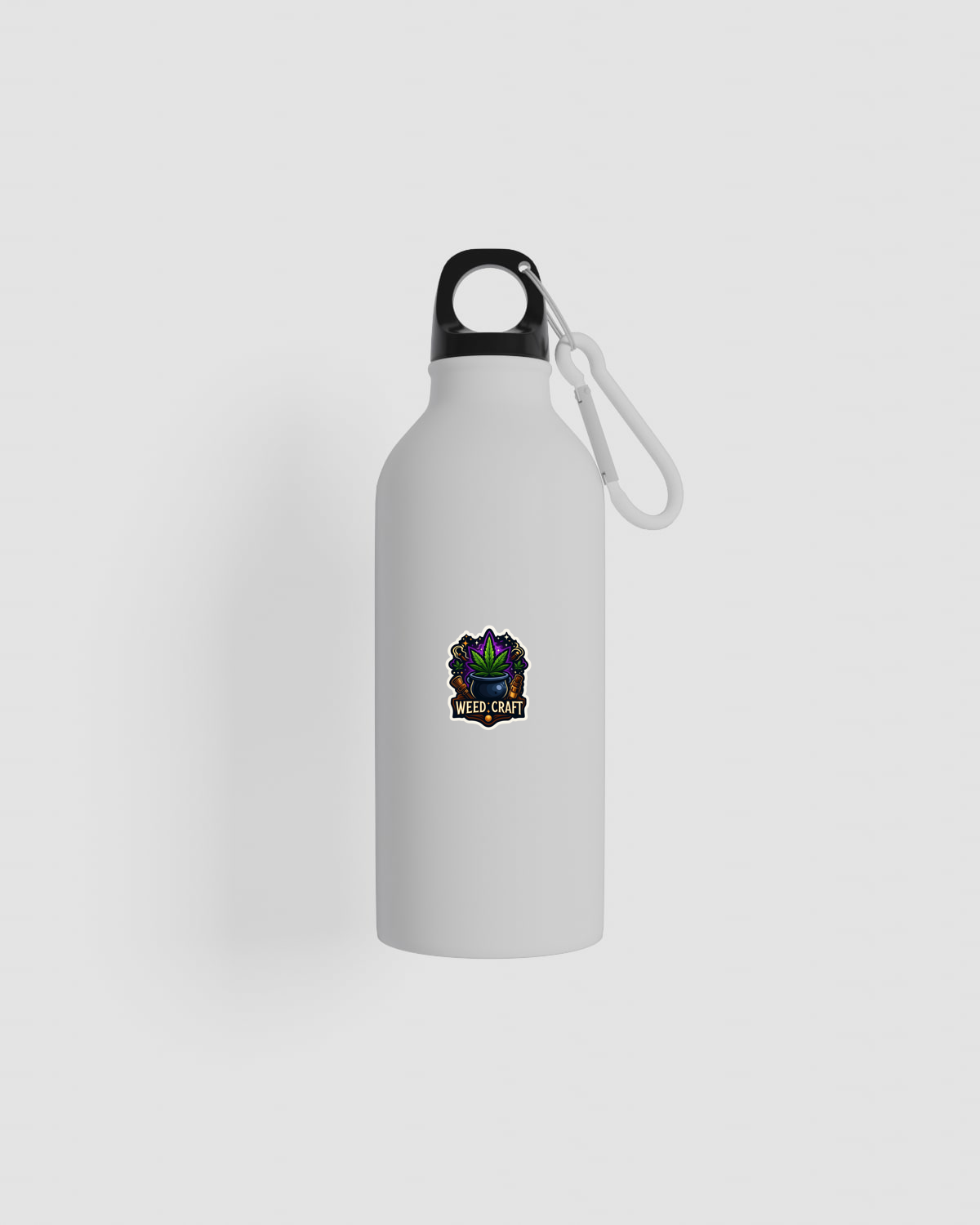 Weedcraft Water bottle, customizable, 100% recycled steel, Whiteproduct image