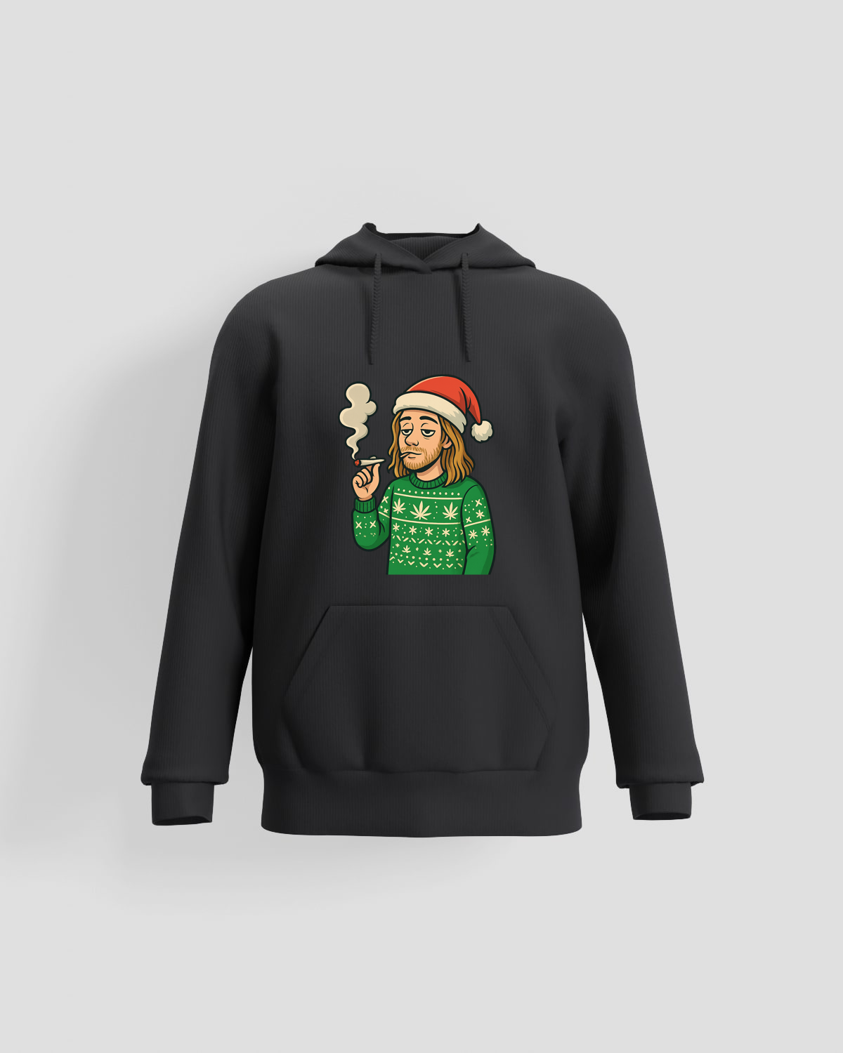 Weedcraft Bearded Santa Smokes Holiday Sweatshirtproduct image