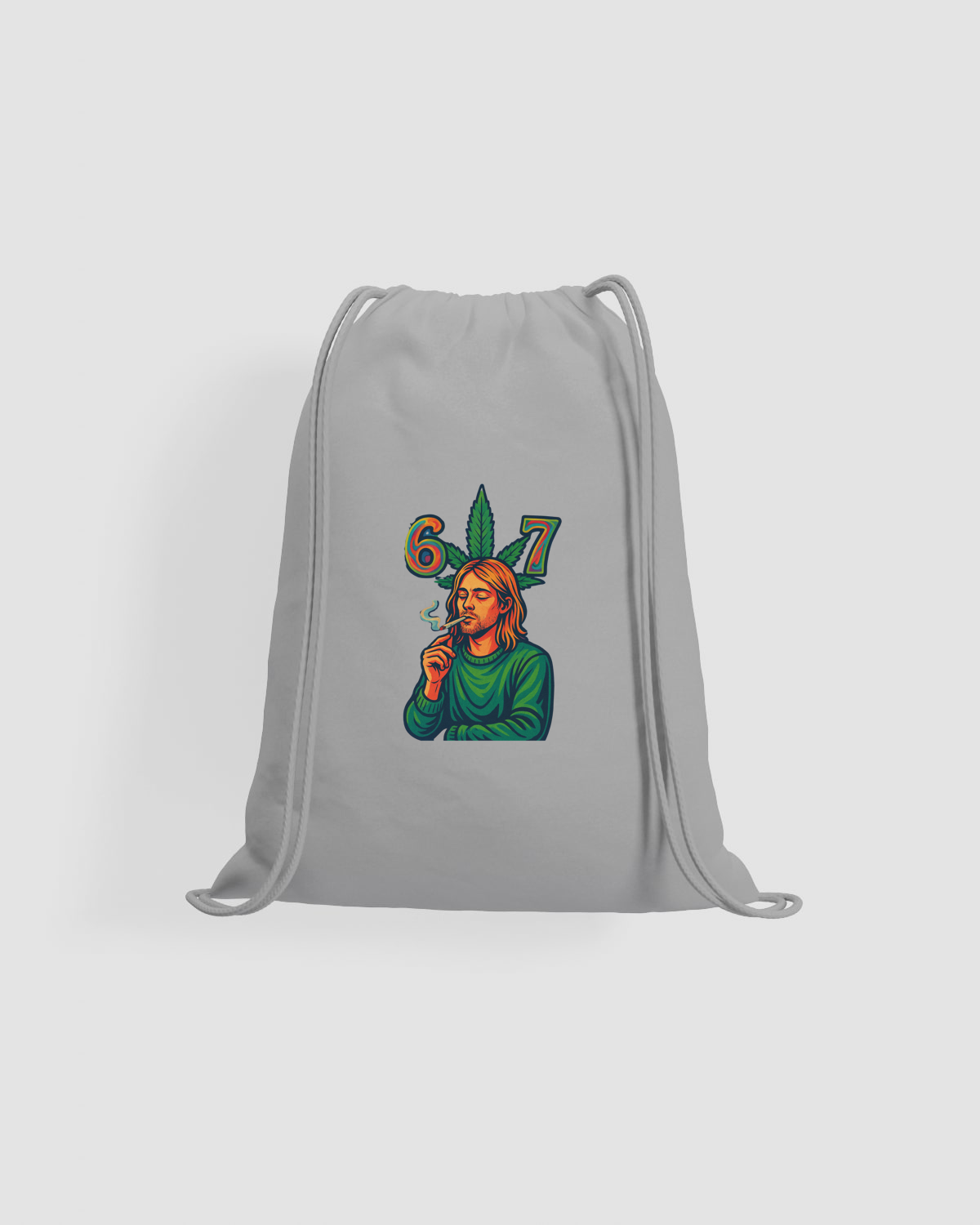 Weedcraft Black Grunge Smoke Drawstring Bagproduct image