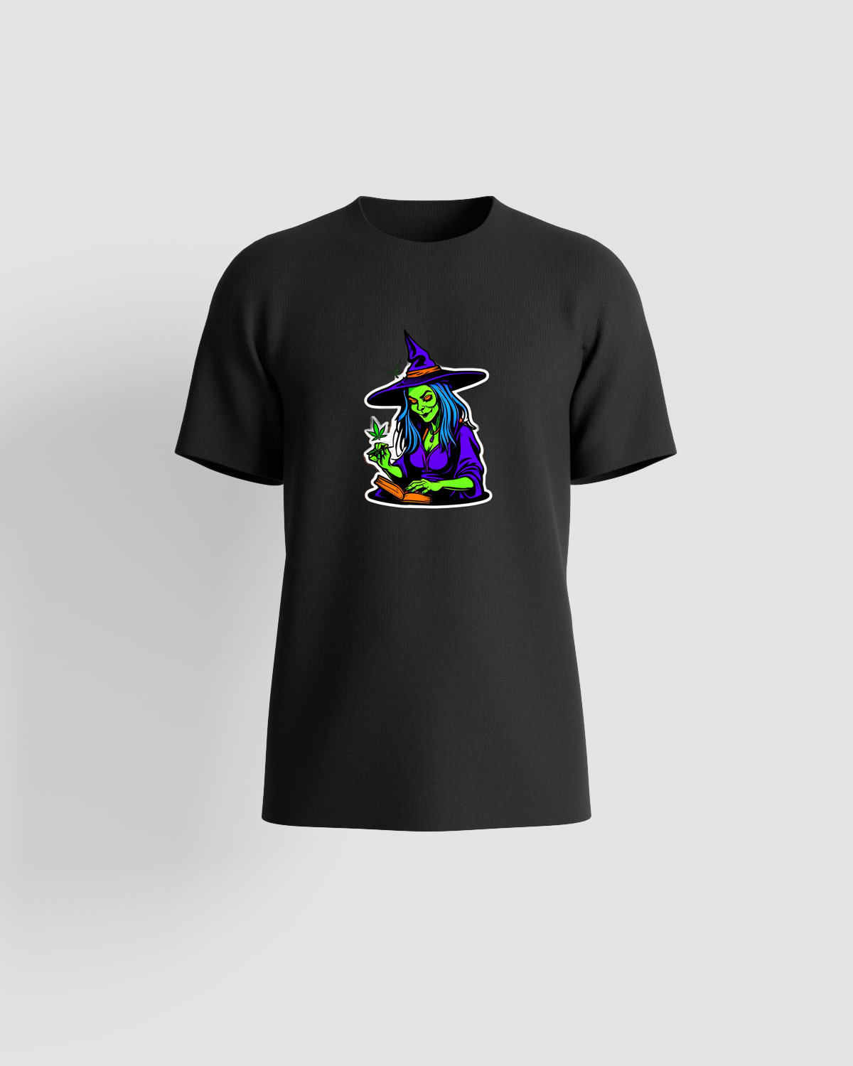Weedcraft T-shirt: Green Witch Reading Book, Cannabis Princessproduct image