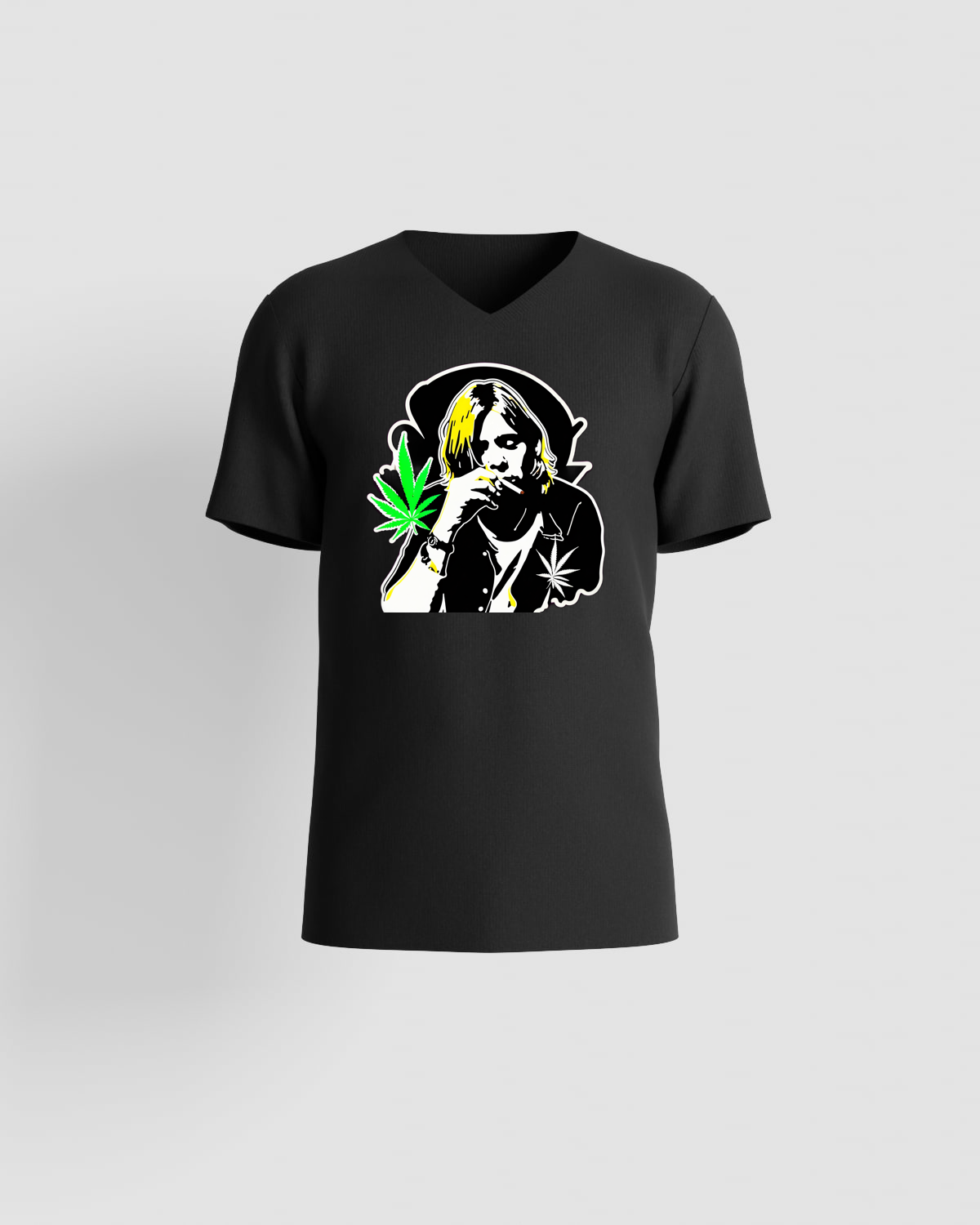 Weedcraft Kurt Cobain Weed T-Shirt Blackproduct image