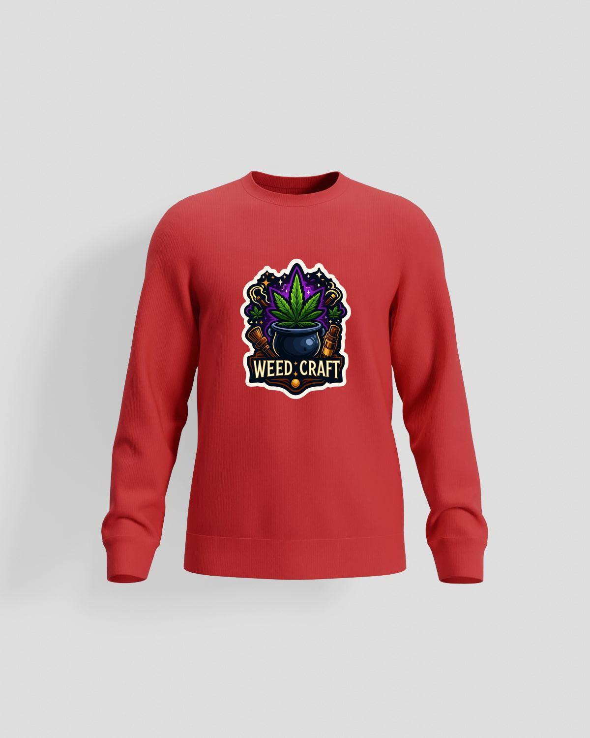 Weedcraft Hoodie, customizable, 80% cotton, Redproduct image