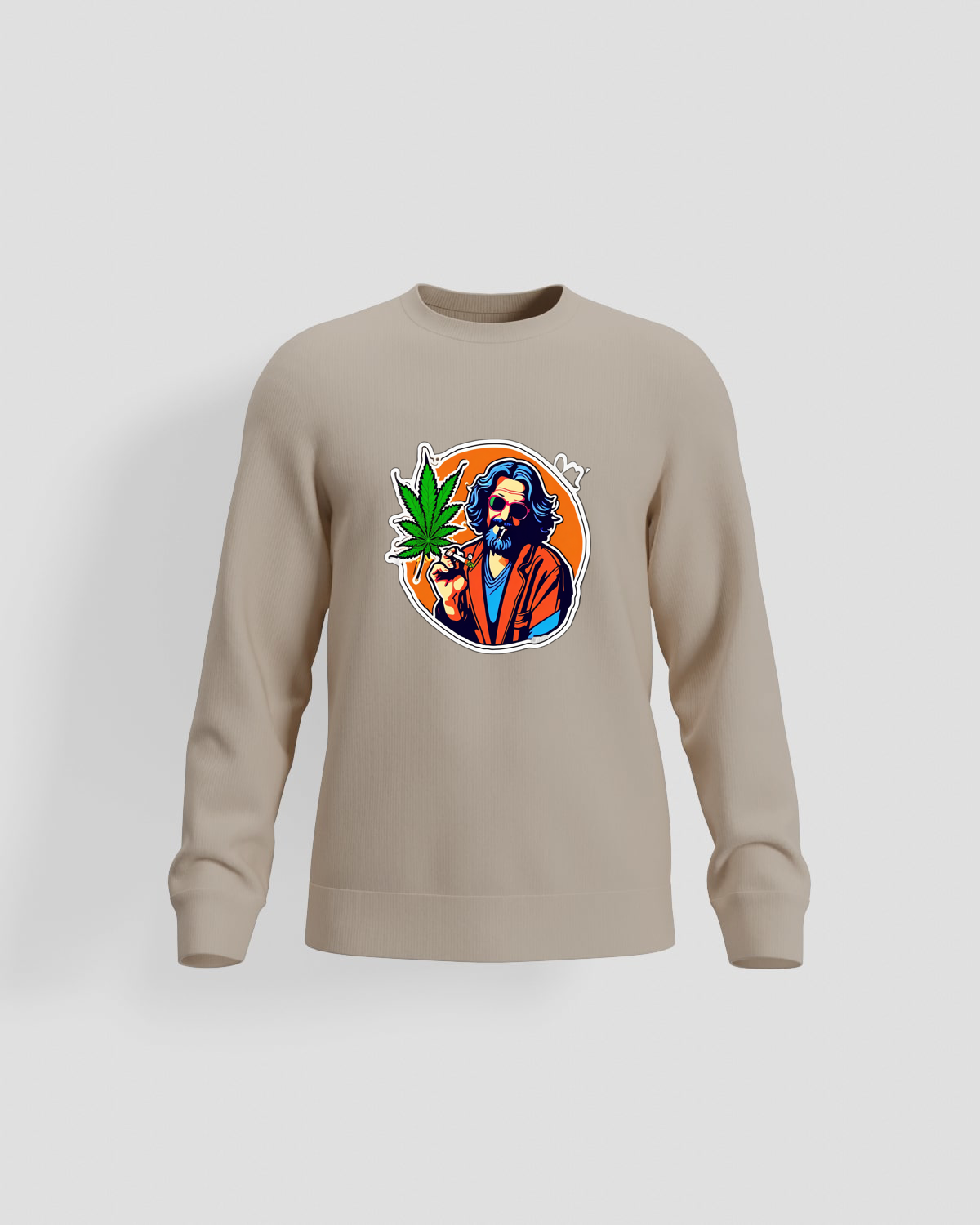 Weedcraft Green Sweatshirt: Weed-Smoking Manproduct image
