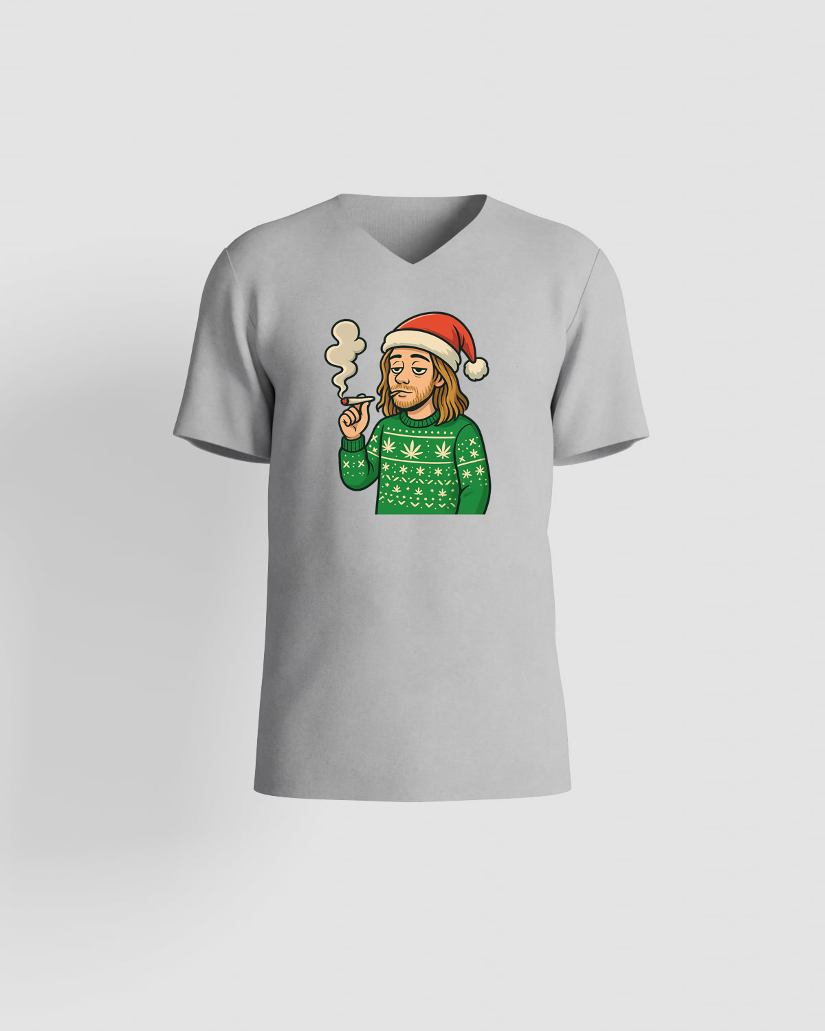 Weedcraft T-SHIRTS Bearded Santa Smoking Christmasproduct image