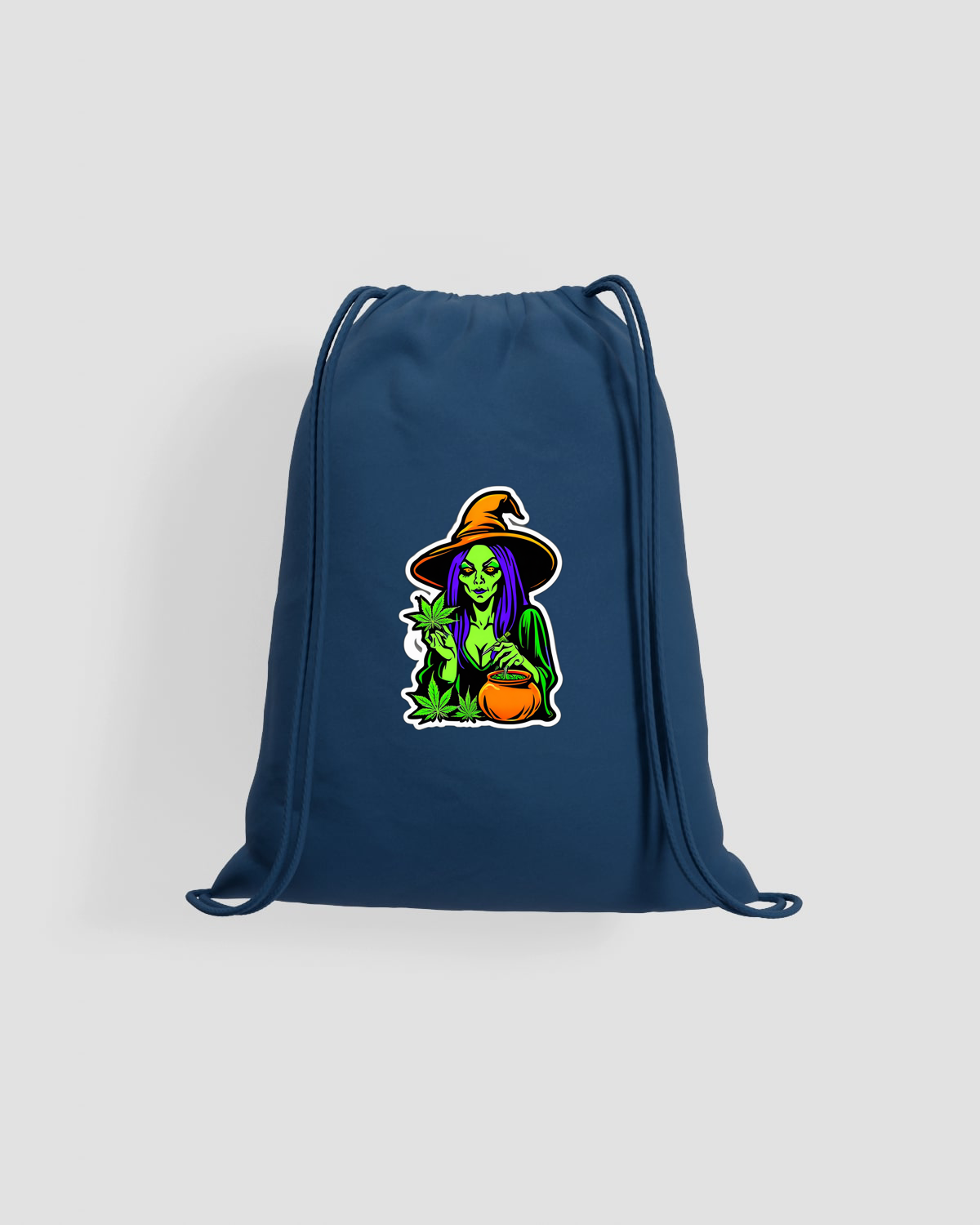 Weedcraft Drawstring Bag: Green Witch with Marijuana Potproduct image
