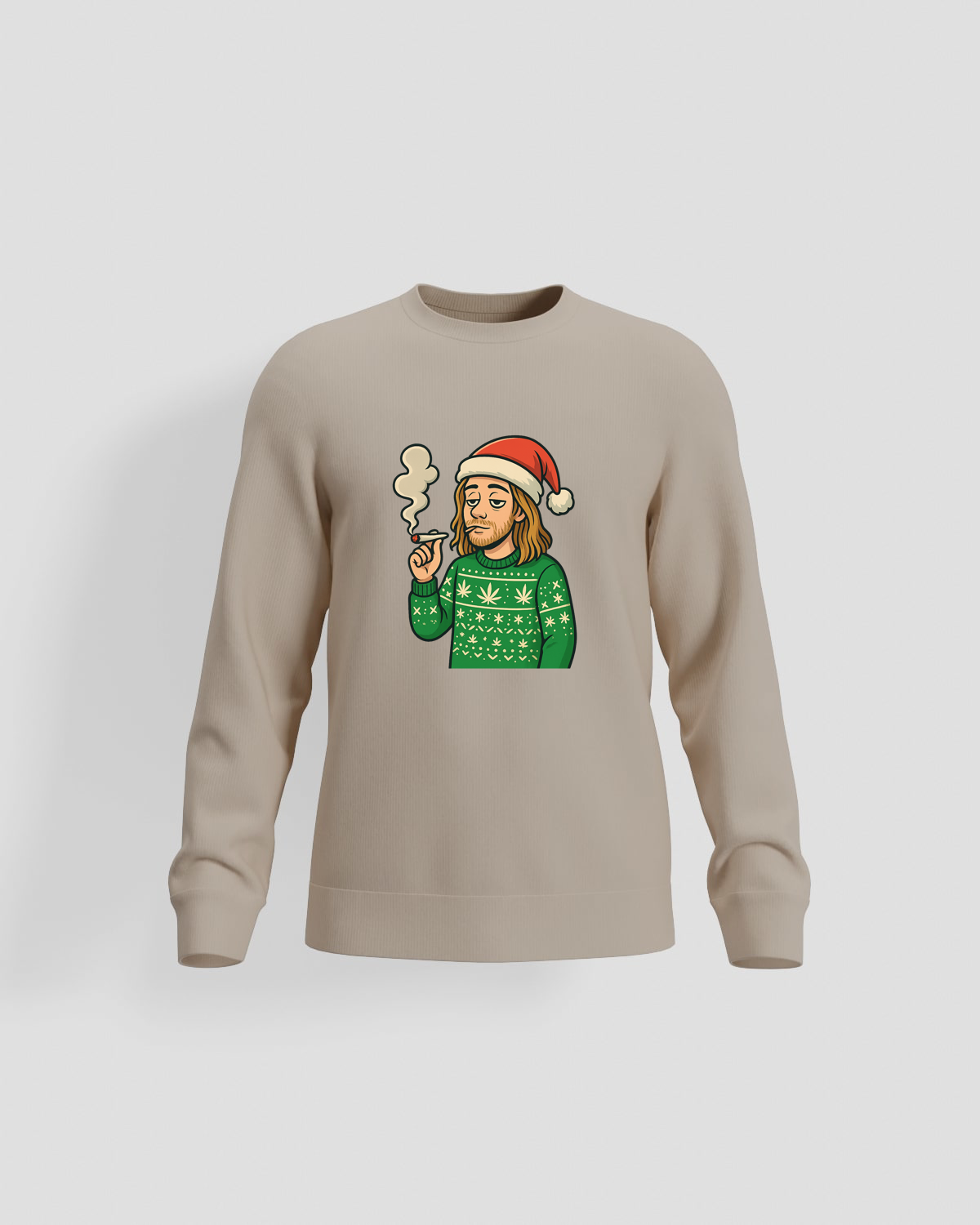 Weedcraft Bearded Santa Smokes Holiday Sweatshirtproduct image