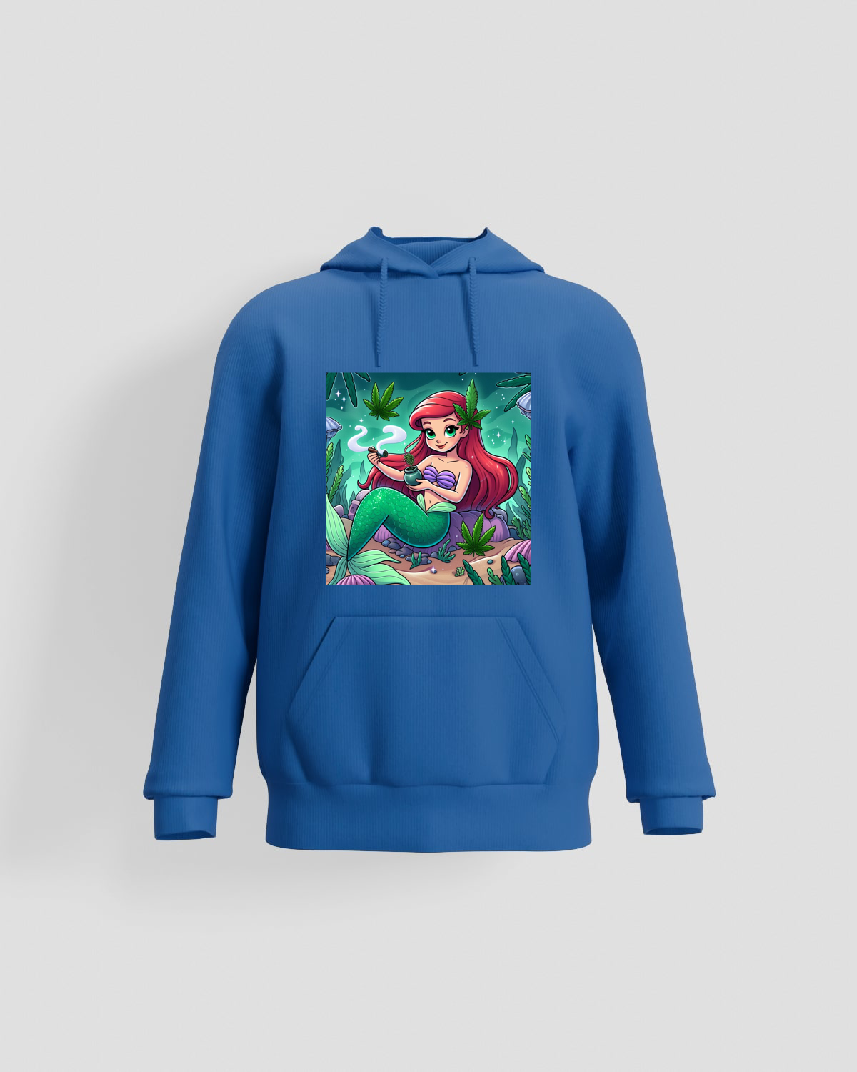 Weedcraft Hoodie, customizable, 80% cotton, Blueproduct image