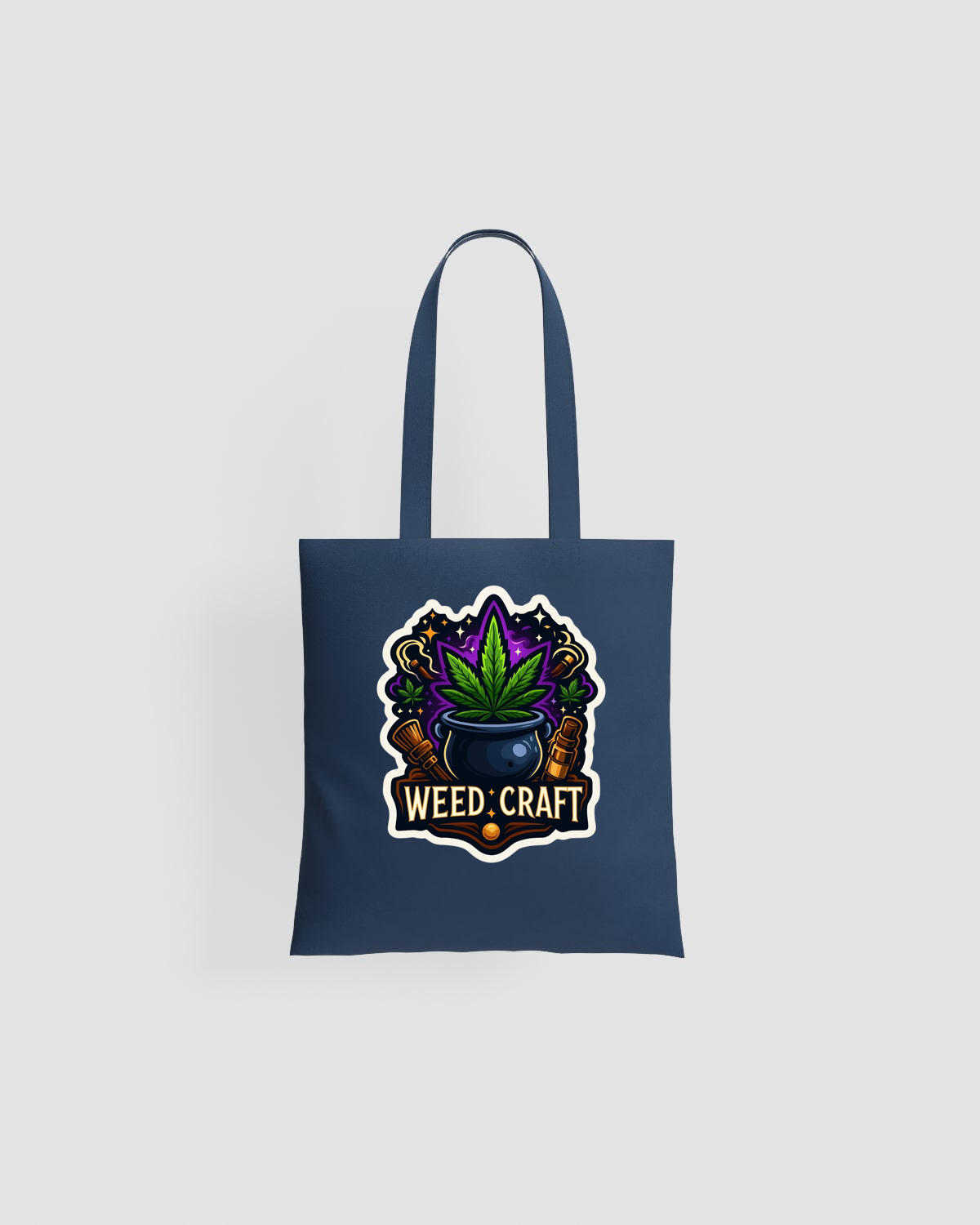 Weedcraft Tote bag, customizable, 100% cotton, unisex, Blueproduct image