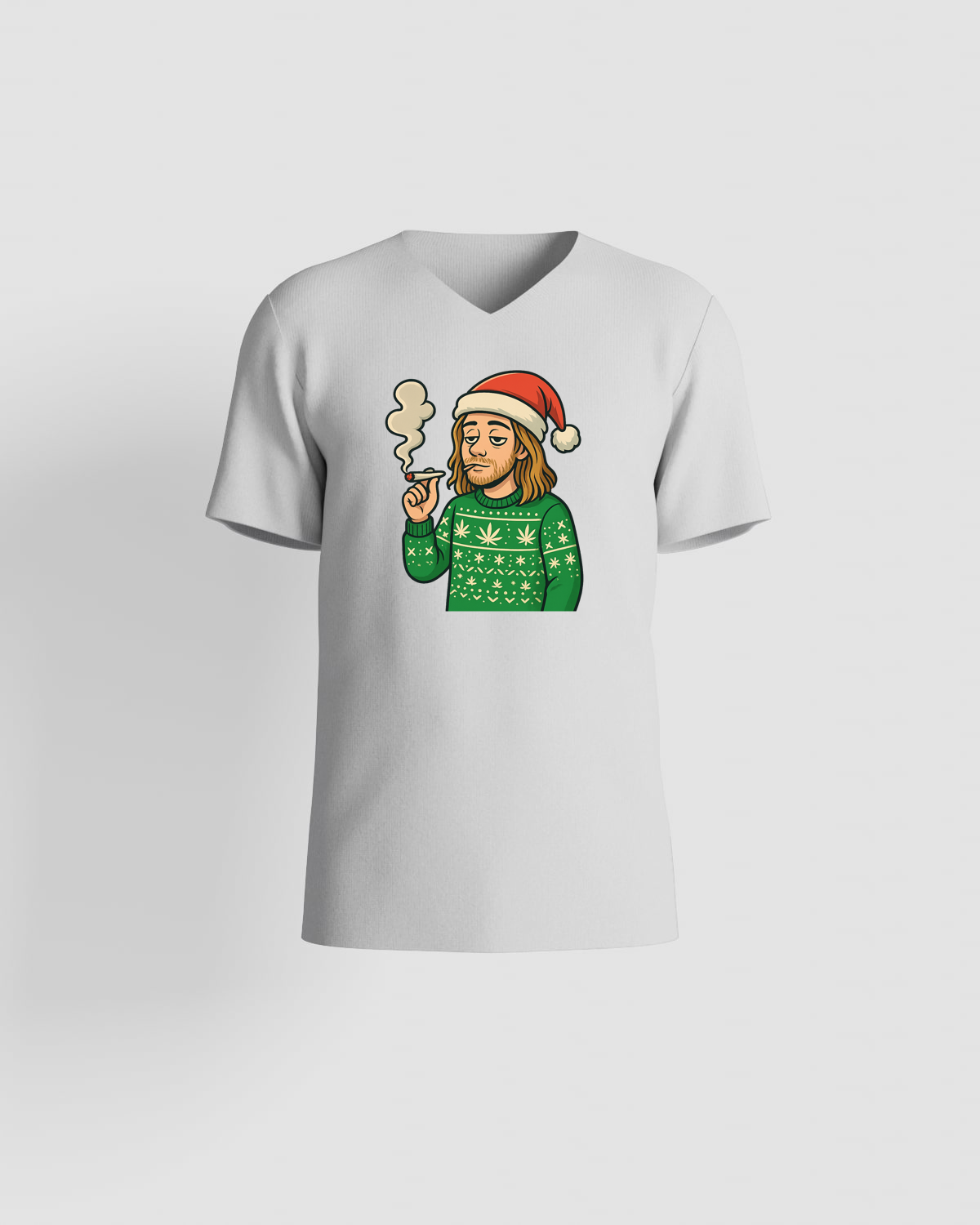 Weedcraft T-SHIRTS Bearded Santa Smoking Holidayproduct image