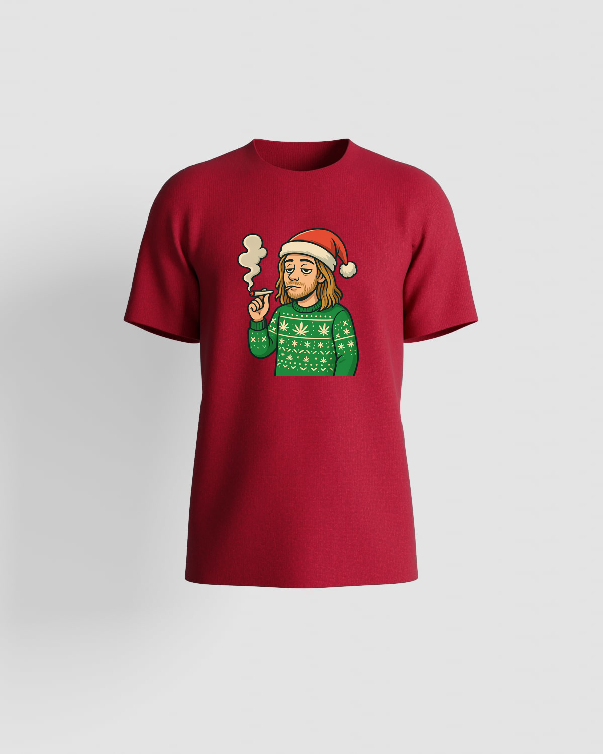 Weedcraft T-SHIRTS: Bearded Santa Smoking Holiday Vibesproduct image