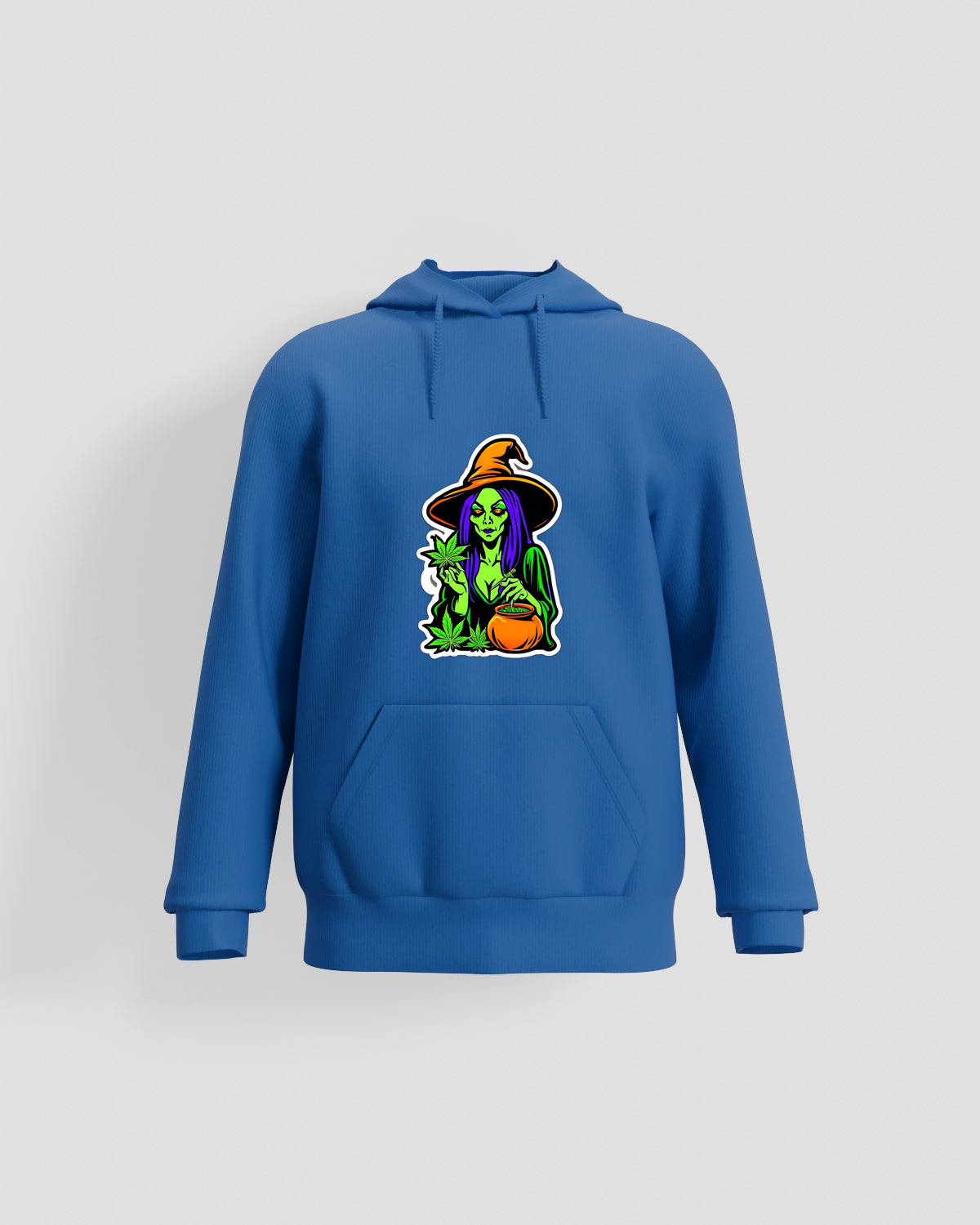 Weedcraft Sweatshirt: Green Witch Holding Marijuana Potproduct image