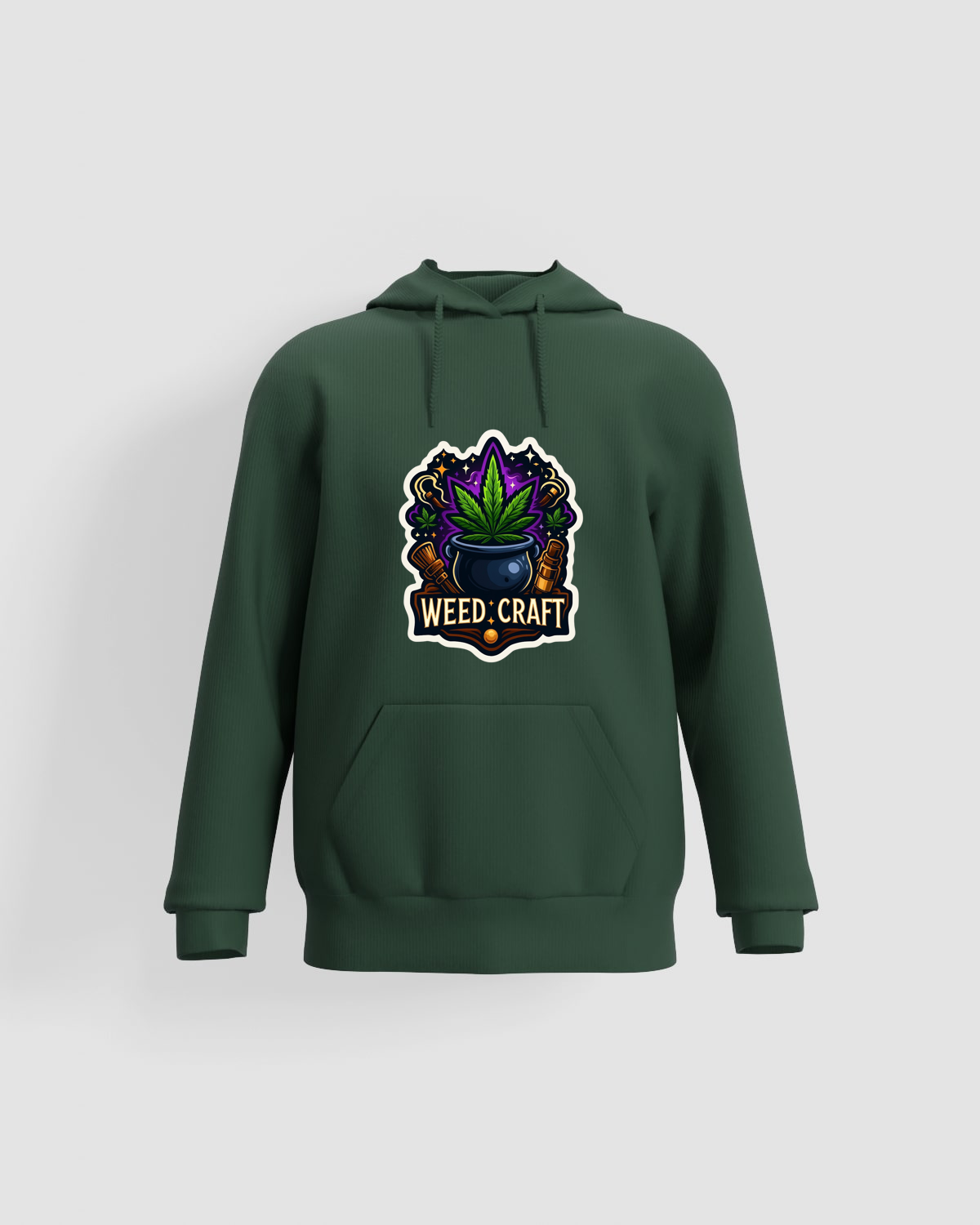 Weedcraft Hoodie, customizable, 80% cotton, Greenproduct image
