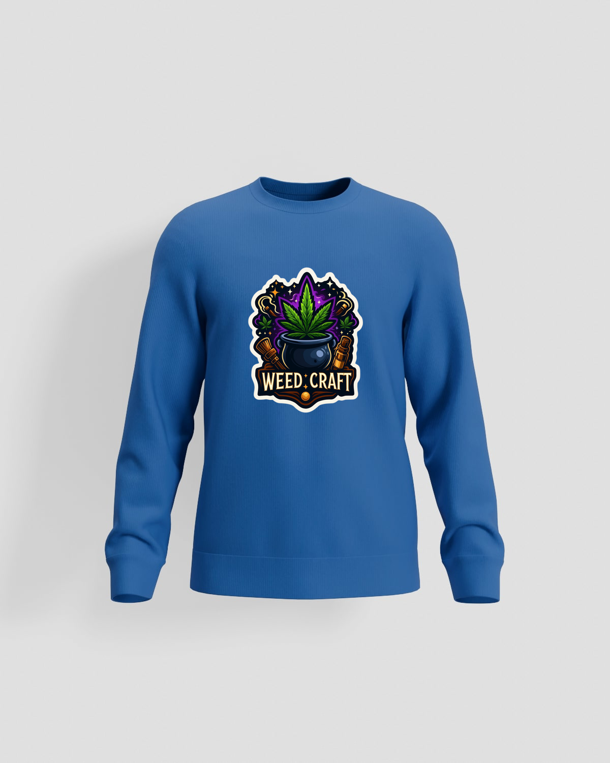 Weedcraft Hoodie, customizable, 80% cotton, Blueproduct image