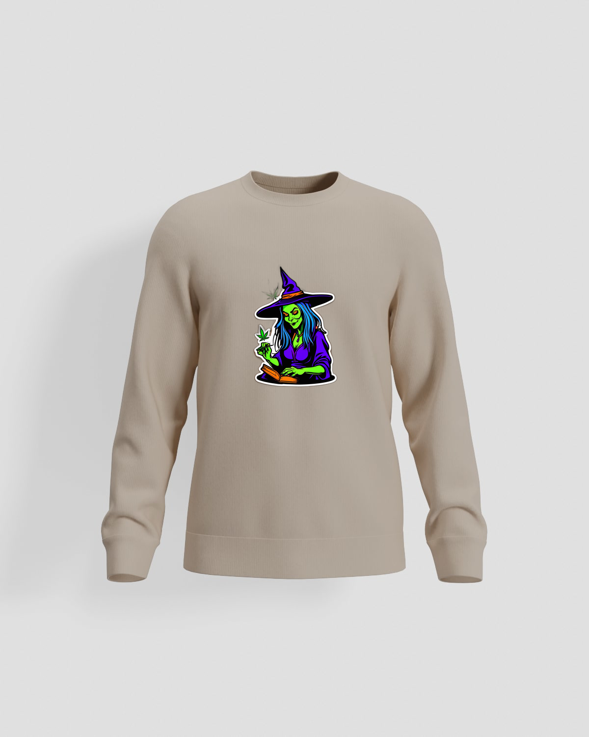 Weedcraft Sweatshirt: Blue-Haired Green Witch Readingproduct image