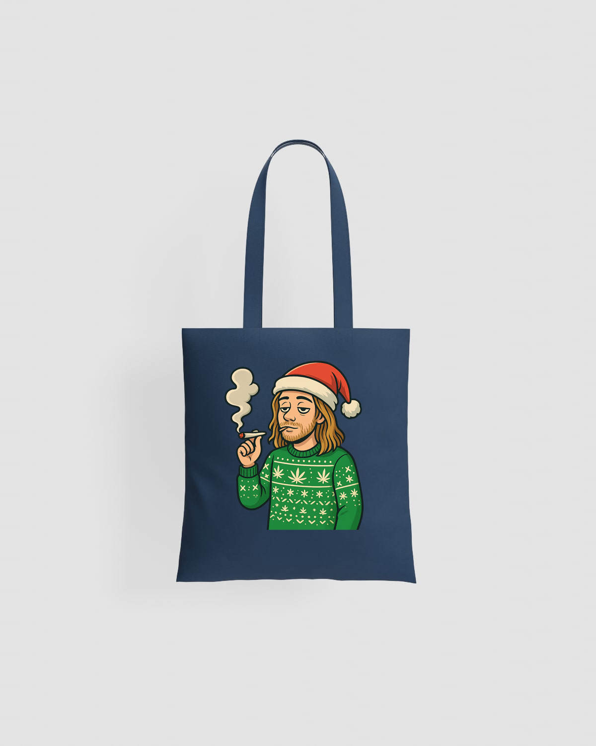 Weedcraft Bearded Santa Smoking Tote Bagproduct image