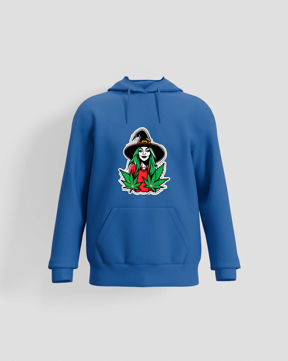 Weedcraft SWEATSHIRT Green Witch Holding Marijuana Leafproduct image