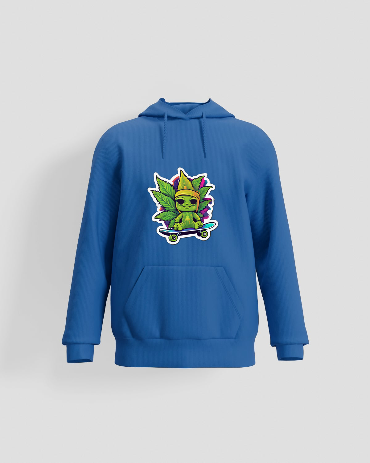 Weedcraft Green Sweatshirt: Skateboarding Marijuana Leafproduct image