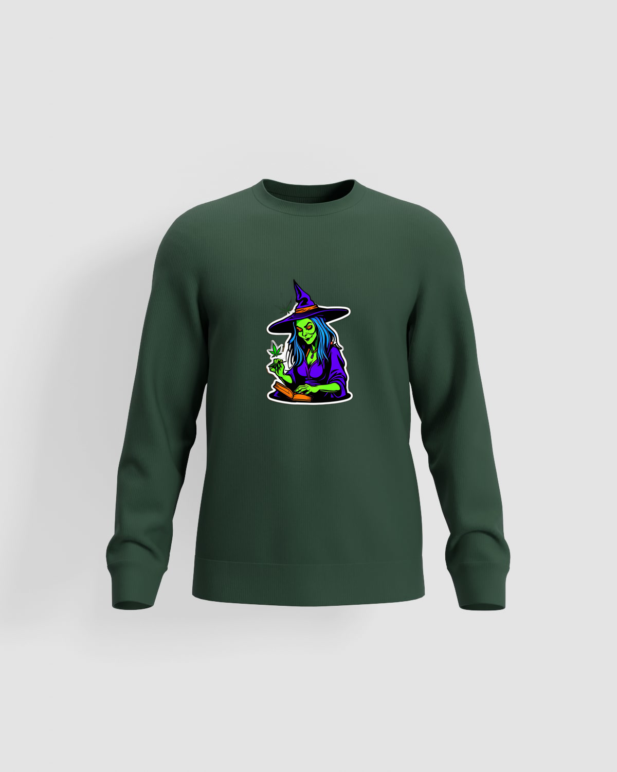 Weedcraft Sweatshirt: Green Witch Reading Book in Gardenproduct image