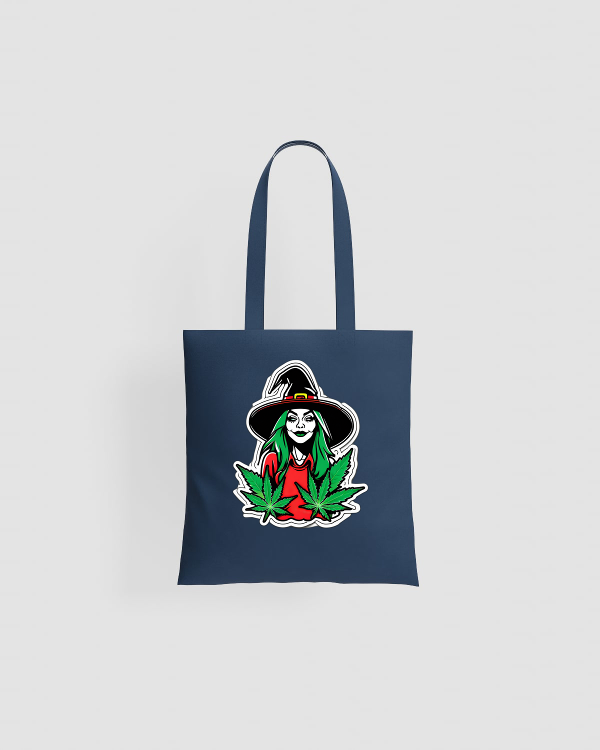 Weedcraft TOTE BAGS Green Witch with Marijuana Leafproduct image