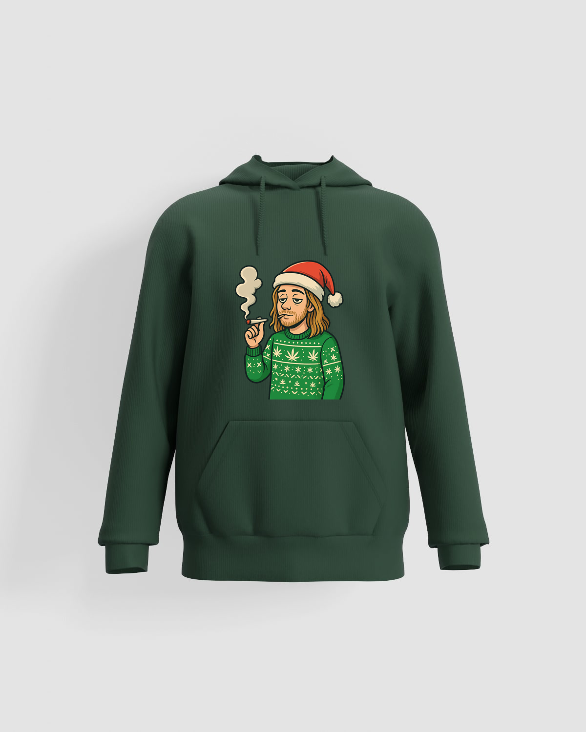 Weedcraft Bearded Santa Smokes Holiday Sweatshirtproduct image