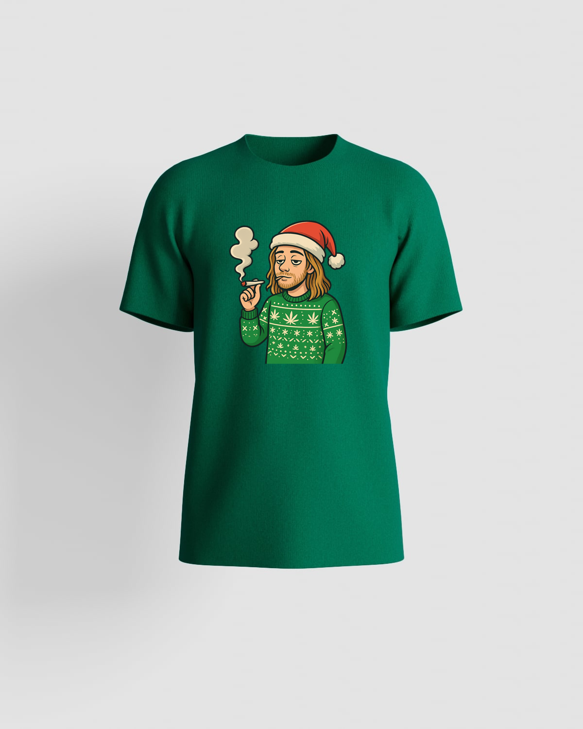 Weedcraft T-SHIRTS Bearded Santa Smoking Holidayproduct image