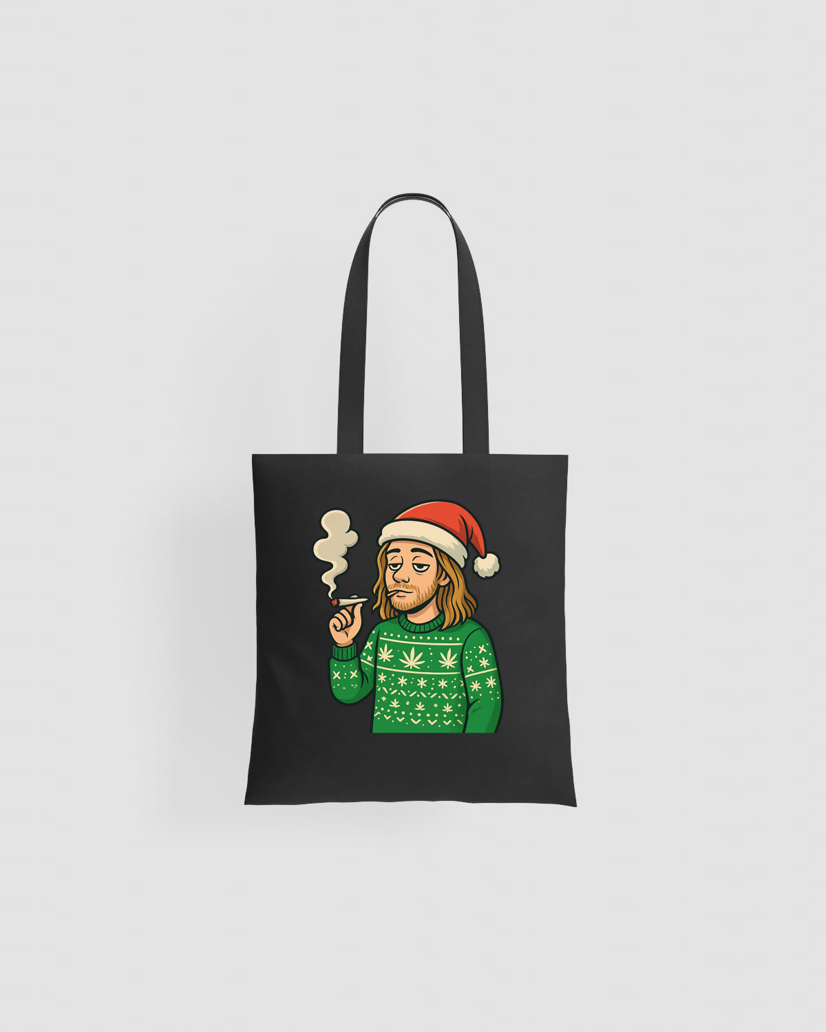 Weedcraft Bearded Santa Smoking Tote Bagsproduct image