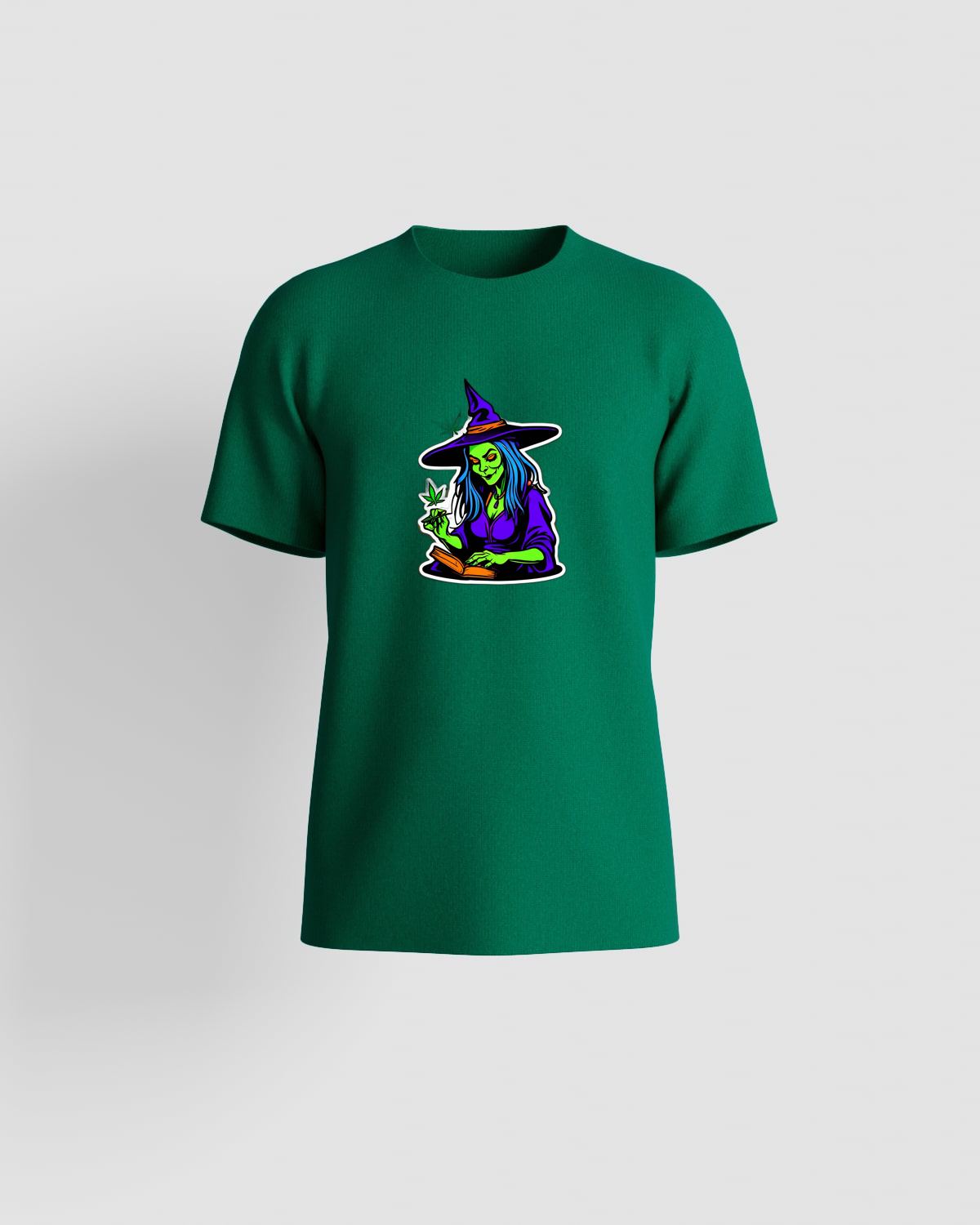 Weedcraft T-shirt: Green Witch Reading Book, Cannabis Princessproduct image