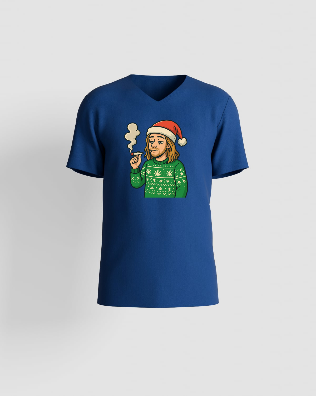 Weedcraft Bearded Santa Smokes Holiday T-SHIRTSproduct image