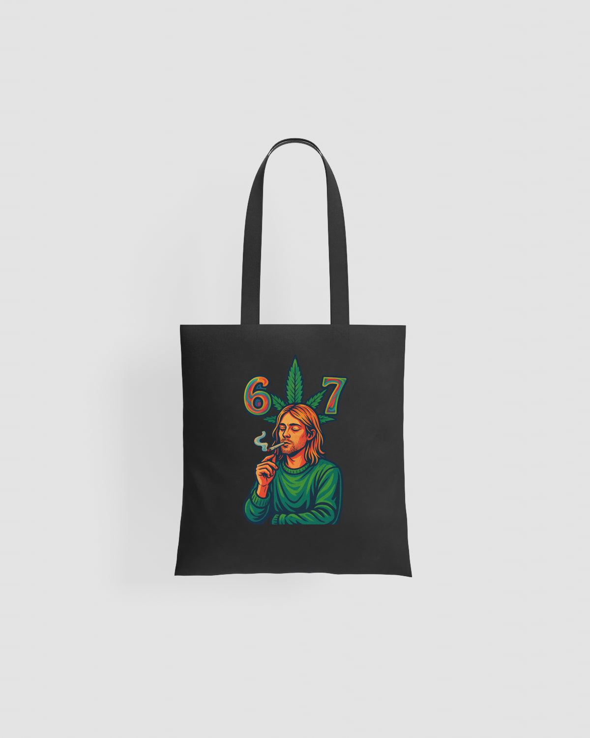 Weedcraft Black Grunge Smoke Tote Bagproduct image