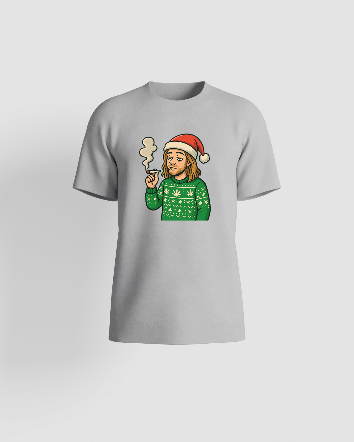 Weedcraft Bearded Santa Smokes Holiday T-SHIRTSproduct image