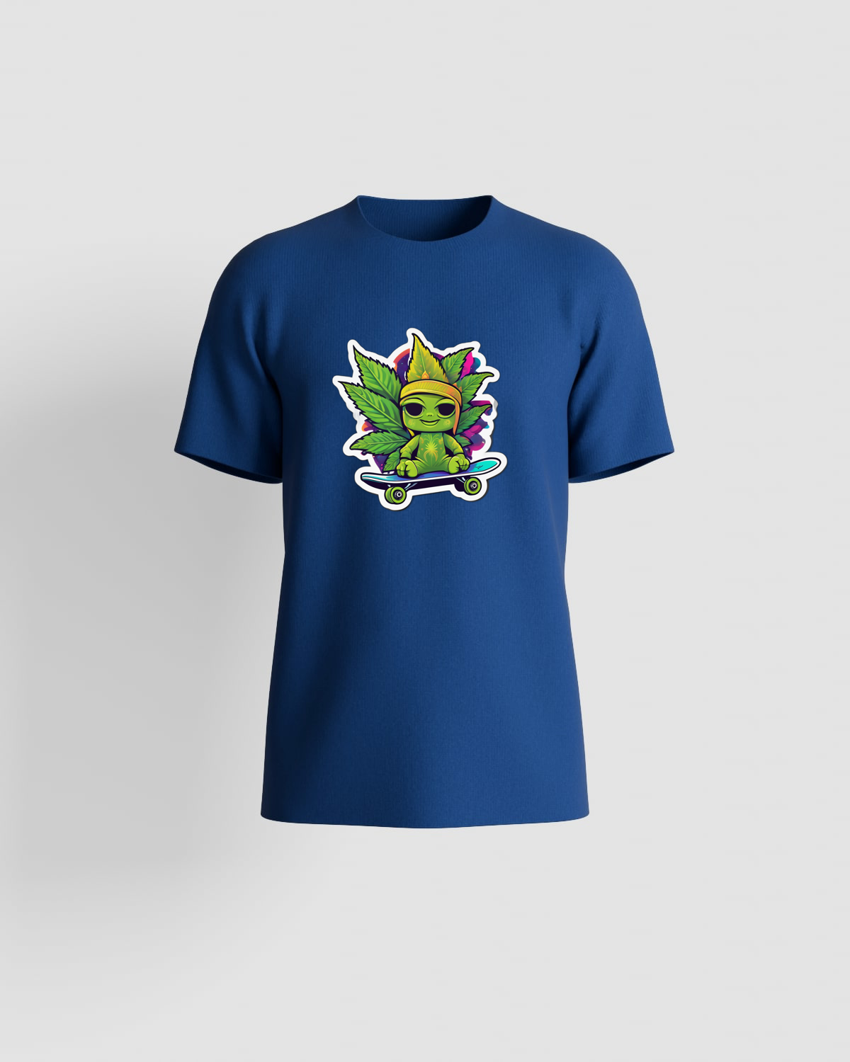 Weedcraft Green T-Shirts: Helmeted Marijuana Leafproduct image