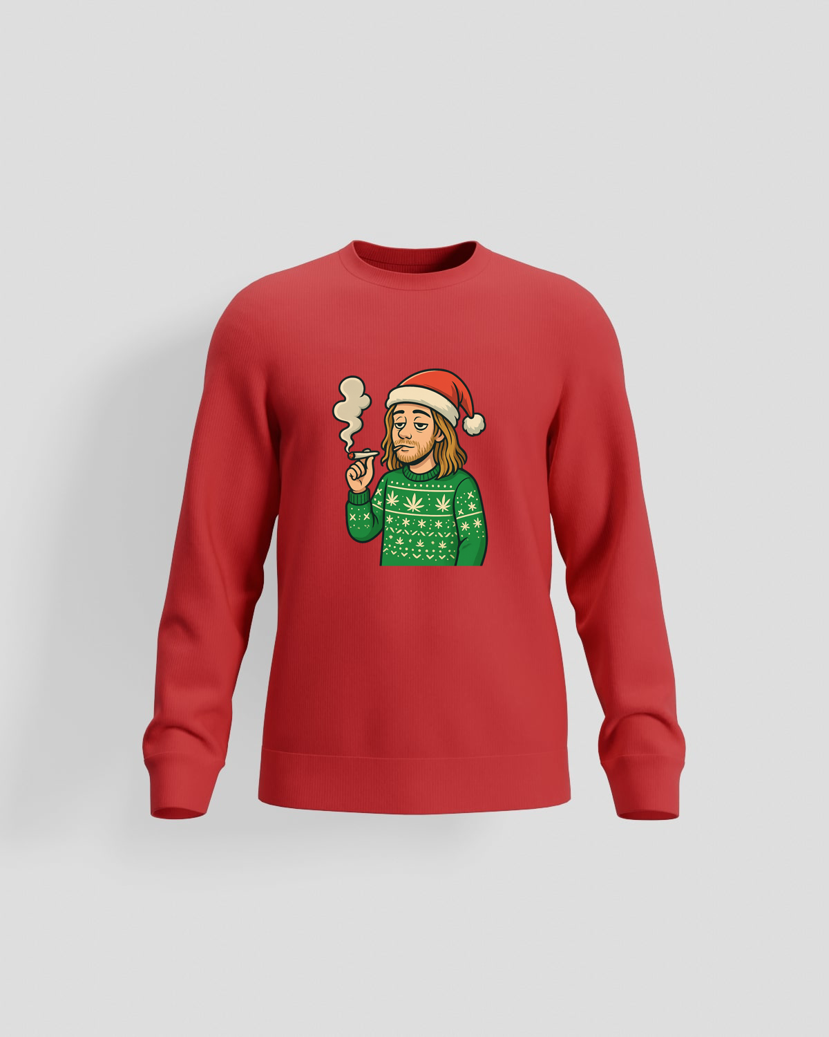 Weedcraft Bearded Santa Smokes Holiday Sweatshirtproduct image